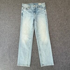 AYR The Roadie Jeans Women's Size 27L Light Wash Denim Straight Leg Comfy Boho